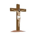 Icon of the crucifixion of Christ. Church symbol for the Easter holiday. The biblical sign of redemption.
